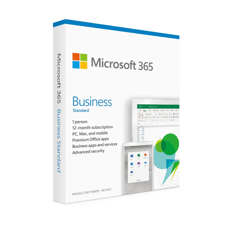 Microsoft 365 Business Standard - 1 Year Subscription, For use on 1 PC – Includes: Outlook, OneDrive, Word, Excel, PowerPoint, SharePoint, Microsoft T